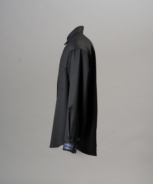 MAISON SPECIAL(メゾンスペシャル)の「《UNISEX》【Ermenegildo Zegna Fabric】Prime-Over Regular Collar Shirt/【エルメネジルド・ゼニア ファブリック】プライムオーバーレギュラーカラーシャツ【MAISON SPECIAL/メゾンスペシャル】■セットアップ対応■(シャツ/ブラウス・メンズ・ブラック・1/2/0)」の10枚目の写真