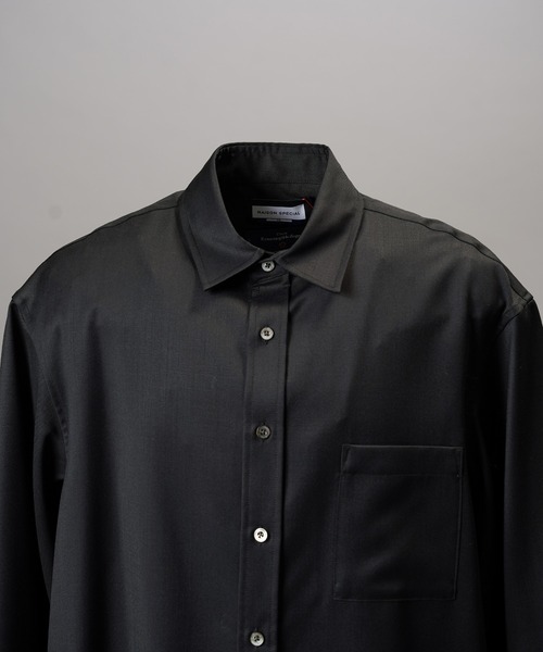 MAISON SPECIAL(メゾンスペシャル)の「《UNISEX》【Ermenegildo Zegna Fabric】Prime-Over Regular Collar Shirt/【エルメネジルド・ゼニア ファブリック】プライムオーバーレギュラーカラーシャツ【MAISON SPECIAL/メゾンスペシャル】■セットアップ対応■(シャツ/ブラウス・メンズ・ブラック・1/2/0)」の12枚目の写真