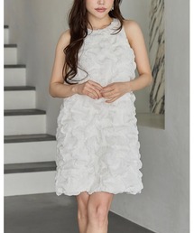 FLOWER GATHER MINI DRESS(フラワーギャザーミニドレス)