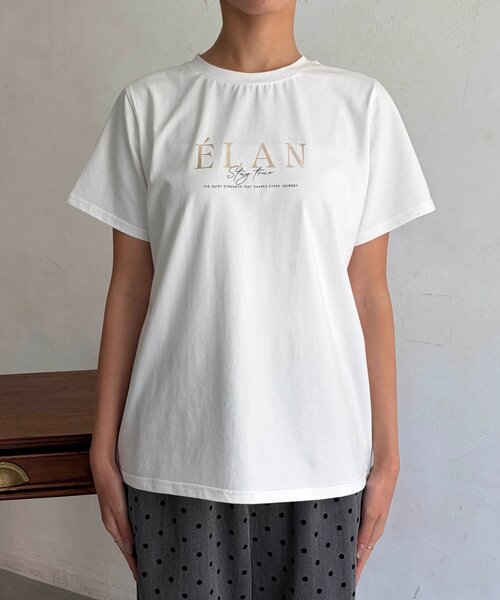 Chez toi(シェトワ)の「箔プリントロゴT(Tシャツ/カットソー・レディース・カーキ/モカ/オフホワイト/ブラック・FREE)」の15枚目の写真