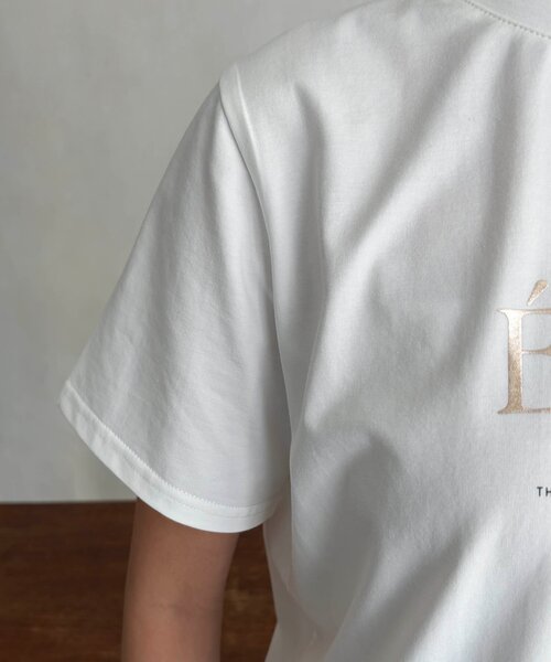 Chez toi(シェトワ)の「箔プリントロゴT(Tシャツ/カットソー・レディース・カーキ/モカ/オフホワイト/ブラック・FREE)」の18枚目の写真
