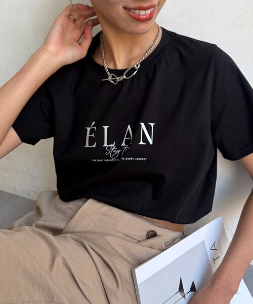 Chez toi(シェトワ)の「箔プリントロゴT(Tシャツ/カットソー・レディース・カーキ/モカ/オフホワイト/ブラック・FREE)」の20枚目の写真
