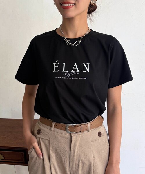 Chez toi(シェトワ)の「箔プリントロゴT(Tシャツ/カットソー・レディース・カーキ/モカ/オフホワイト/ブラック・FREE)」の21枚目の写真