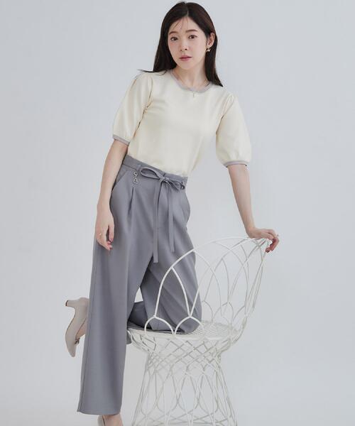 couture brooch(クチュールブローチ)の「【きちんと見えて華やか・アンサンブル可】ラメ配色ニット(ニット/セーター・レディース・ホワイト系7/ダークブラウン系4/ブラック系4・38/36/42/40)」の13枚目の写真