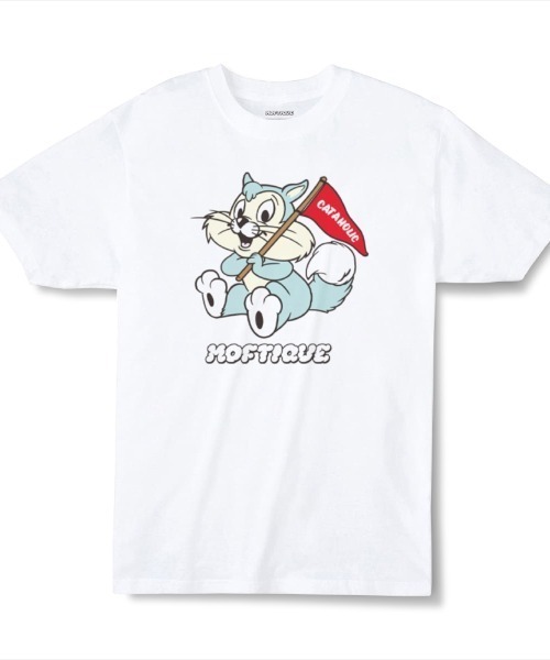 Moftique(モフティック)の「Moftique(モフティック) エントリーモデル 半袖Tシャツ アニマル アソート ポップイラスト キャット 猫 ドッグ 犬 インクジェットプリント 褪せ感 4.0オンス 薄手 トップス カットソー 夏 カジュアル レディース ユニセックス(Tシャツ/カットソー・レディース・その他1/その他2/その他3/その他4/その他5・S)」の5枚目の写真