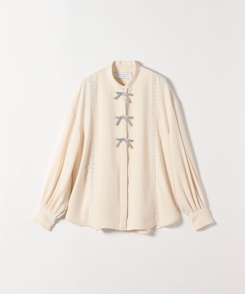SHIPS any（シップス エニィ）の「〈手洗い可能〉リボン モチーフ スタンドカラー シャツ ブラウス［NAVY BLUE］（シャツ/ブラウス・レディース・カーキ/ネイビー/ナチュラル・ONE SIZE）」の12枚目の写真