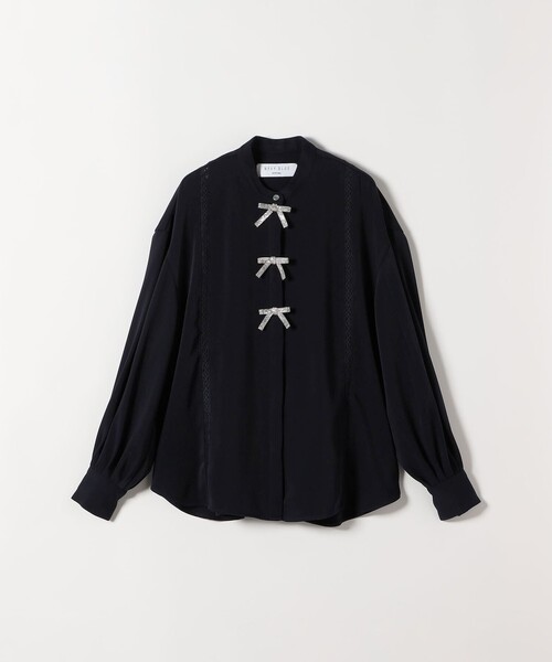 SHIPS any（シップス エニィ）の「〈手洗い可能〉リボン モチーフ スタンドカラー シャツ ブラウス［NAVY BLUE］（シャツ/ブラウス・レディース・カーキ/ネイビー/ナチュラル・ONE SIZE）」の14枚目の写真