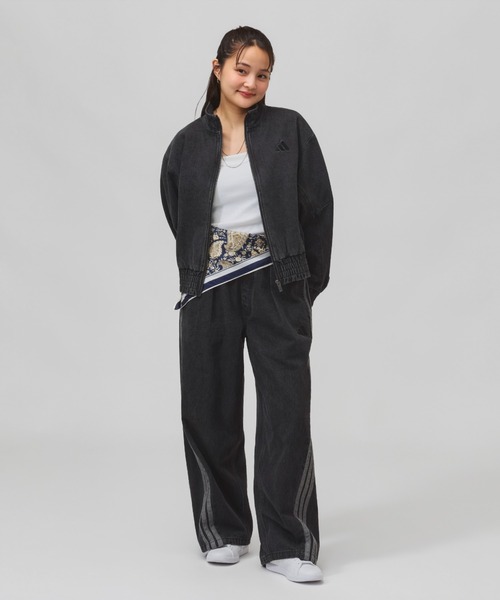 adidas(アディダス)の「アディダス adidas スタジアム ウォッシュ デニム ルーズフィット パンツ(デニムパンツ・レディース・ダークブルー/ブラック/ブルー・S/L/M/XL)」の14枚目の写真