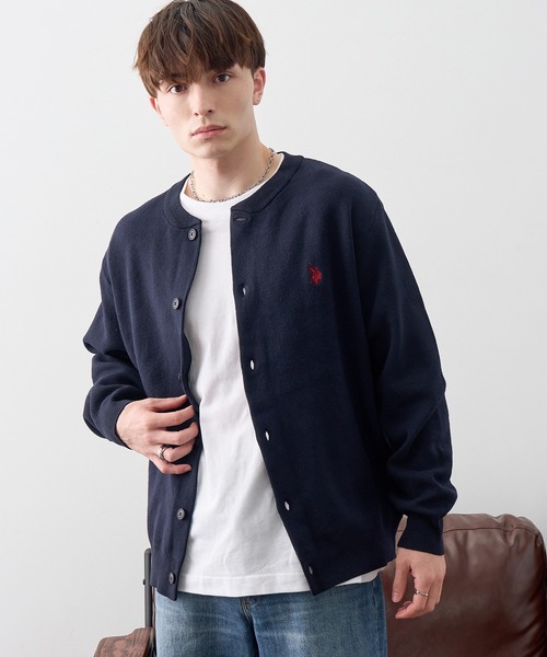 U.S. POLO ASSN.(ユーエスポロアッスン)の「【U.S. POLO ASSN./ユーエスポロアッスン】ワンポイント ダブルホースマン刺繍 スウェットライク カーディガン(カーディガン/ボレロ・メンズ・モカ/杢グレー/ブラック/アイボリー/ネイビー・L/M/LL)」の5枚目の写真