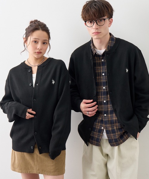 U.S. POLO ASSN.(ユーエスポロアッスン)の「【U.S. POLO ASSN./ユーエスポロアッスン】ワンポイント ダブルホースマン刺繍 スウェットライク カーディガン(カーディガン/ボレロ・メンズ・モカ/杢グレー/ブラック/アイボリー/ネイビー・L/M/LL)」の1枚目の写真