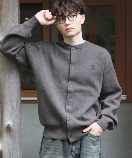 U.S. POLO ASSN.(ユーエスポロアッスン)の「【U.S. POLO ASSN./ユーエスポロアッスン】ワンポイント ダブルホースマン刺繍 スウェットライク カーディガン(カーディガン/ボレロ・メンズ・モカ/杢グレー/ブラック/アイボリー/ネイビー・L/M/LL)」の4枚目の写真
