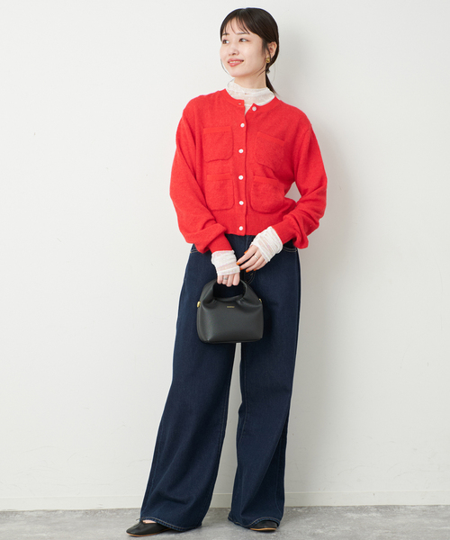 SLOBE IENA（スローブイエナ）の「ドットチュールボウタイインナー（Tシャツ/カットソー・レディース・ブラック/ホワイト・FREE）」の12枚目の写真