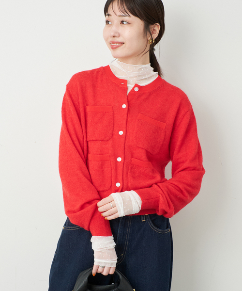 SLOBE IENA（スローブイエナ）の「ドットチュールボウタイインナー（Tシャツ/カットソー・レディース・ブラック/ホワイト・FREE）」の16枚目の写真