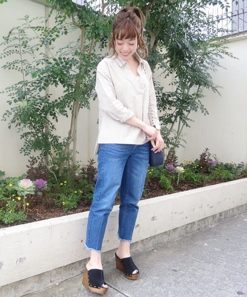 Chico（チコ）の「プルオーバーブラウス（シャツ/ブラウス・レディース・ホワイト/ピンクベージュ・FREE）」の7枚目の写真