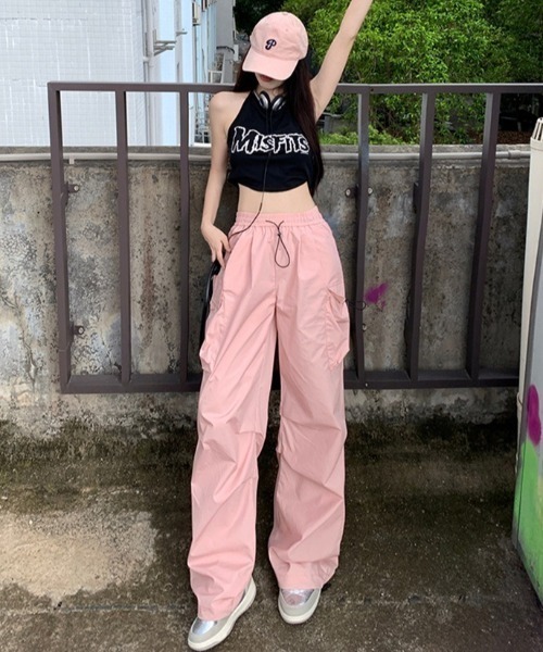 SHEPP(シープ)の「【26年秋冬新作】《5色展開》ドローコード ワイドカーゴパンツ(カーゴパンツ・レディース・ブラック/カーキ/ピンク/レッド/グレー・L/M)」の16枚目の写真