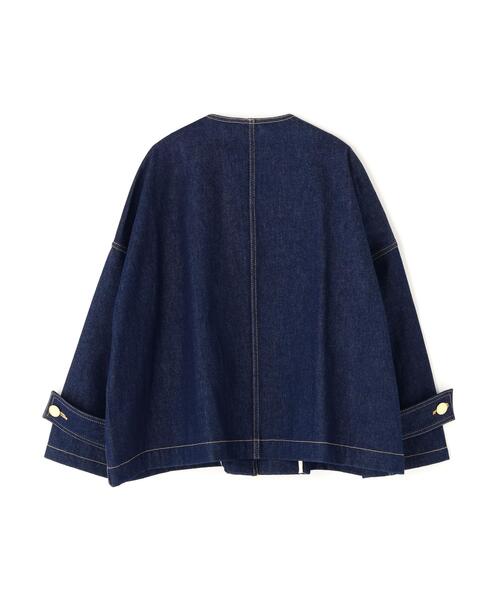 Traditional Weatherwear(トラディショナルウェザーウェア)の「Traditional Weatherwear / トラディショナル ウェザーウェア/MALTON NO COLLAR SHORT DENIM/マールトン ノーカラー ショート デニム(デニムジャケット・レディース・その他4・32/34)」の2枚目の写真