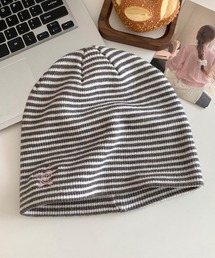 MEMECLE（メメクル）の「【 MEMECLE / メメクル 】ワンポイント スター刺繍 ボーダーニットビーニー（ニットキャップ/ビーニー）」