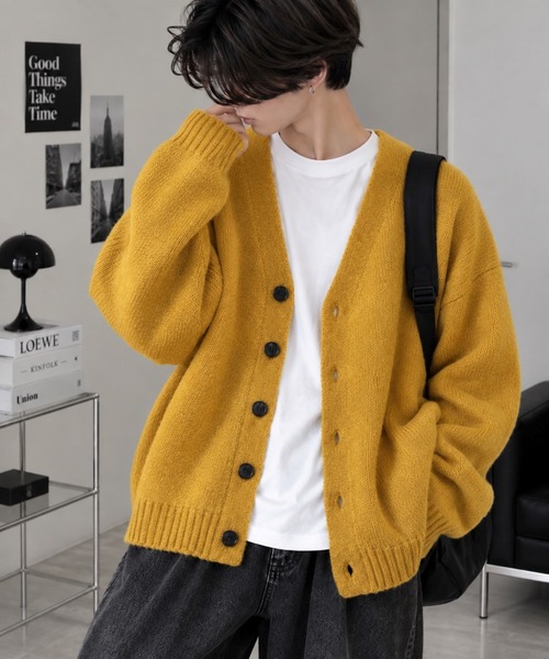 VIBGYOR(ヴィブジョー)の「【Bls】 【ZM】【Bling Leads】5GGモヘアタッチ 大きめシルエットカーディガン(BL)(カーディガン/ボレロ・メンズ・グリーン/ブラック/マスタード/オレンジ・FREE)」の3枚目の写真