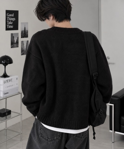 VIBGYOR(ヴィブジョー)の「【Bls】 【ZM】【Bling Leads】5GGモヘアタッチ 大きめシルエットカーディガン(BL)(カーディガン/ボレロ・メンズ・グリーン/ブラック/マスタード/オレンジ・FREE)」の10枚目の写真