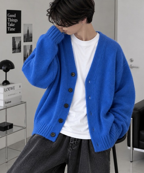 VIBGYOR(ヴィブジョー)の「【Bls】 【ZM】【Bling Leads】5GGモヘアタッチ 大きめシルエットカーディガン(BL)(カーディガン/ボレロ・メンズ・グリーン/ブラック/マスタード/オレンジ・FREE)」の13枚目の写真