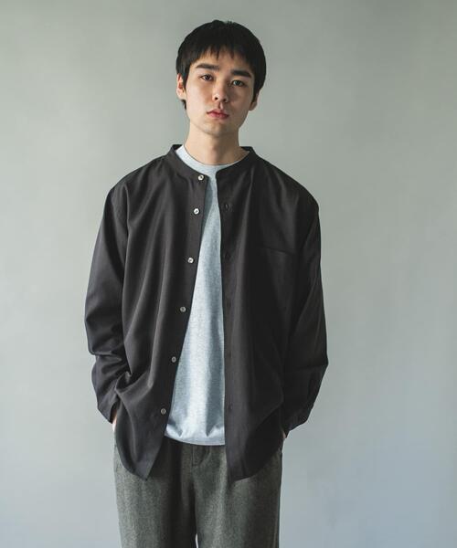 URBAN RESEARCH DOORS(アーバンリサーチドアーズ)の「ウール混ミニヘリンボーンワイドバンドシャツ(シャツ/ブラウス・メンズ・チャコールグレー/ブラウン/グリーン系その他・LARGE/MEDIUM)」の18枚目の写真
