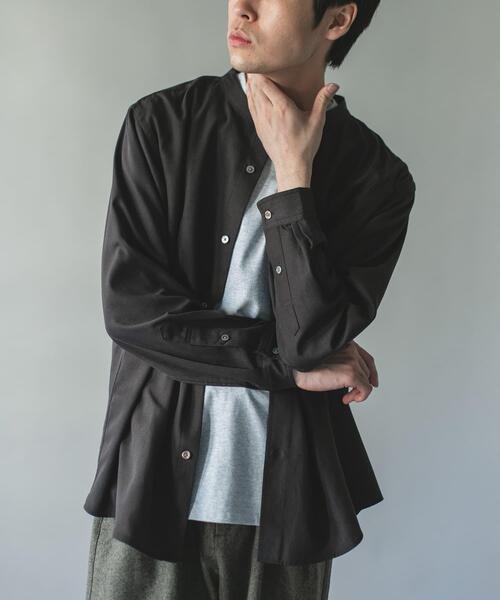 URBAN RESEARCH DOORS(アーバンリサーチドアーズ)の「ウール混ミニヘリンボーンワイドバンドシャツ(シャツ/ブラウス・メンズ・チャコールグレー/ブラウン/グリーン系その他・LARGE/MEDIUM)」の19枚目の写真