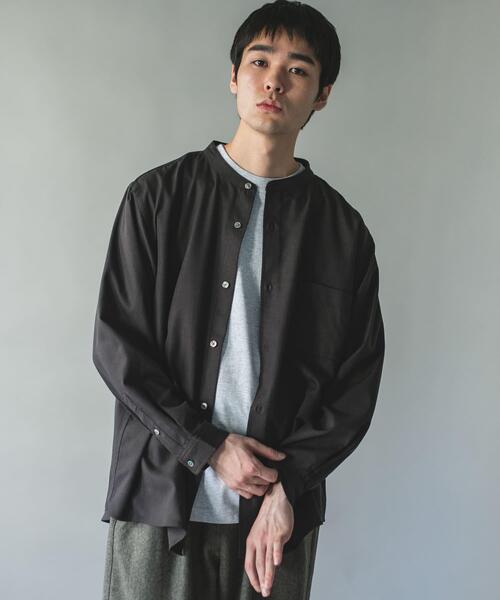 URBAN RESEARCH DOORS(アーバンリサーチドアーズ)の「ウール混ミニヘリンボーンワイドバンドシャツ(シャツ/ブラウス・メンズ・チャコールグレー/ブラウン/グリーン系その他・LARGE/MEDIUM)」の20枚目の写真
