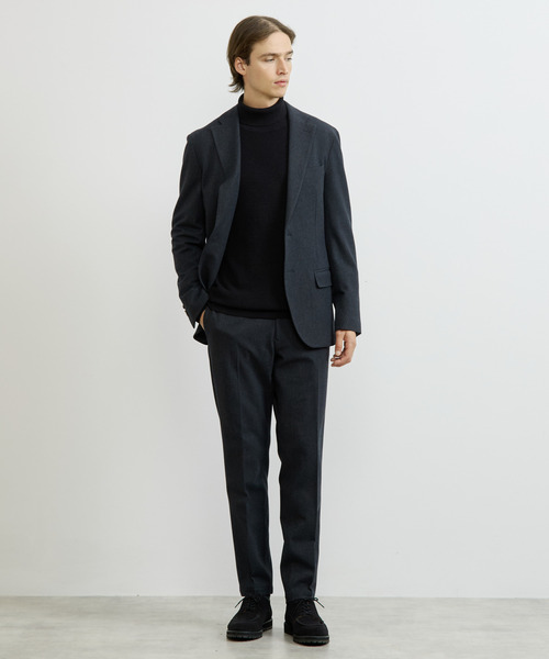 MEN'S MELROSE(メンズメルローズ)の「ウーレンウーステッド片畦タートルネックニット | ウォッシャブル(ニット/セーター・メンズ・ブラック/ベージュ/グレー・2/4/3)」の17枚目の写真