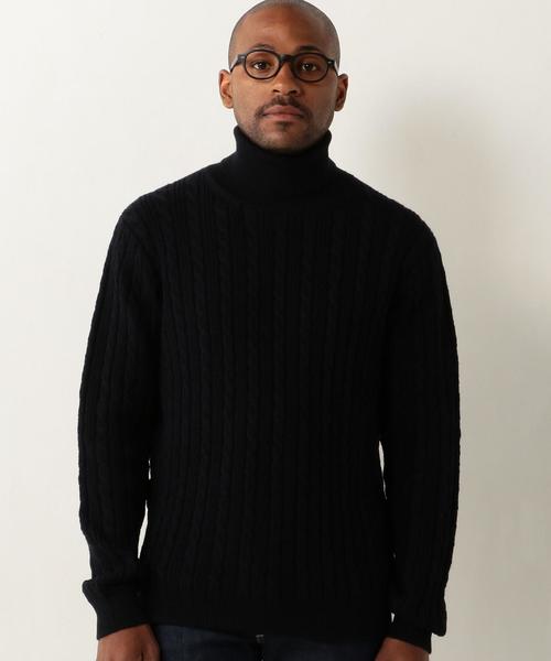 UNITED ARROWS(ユナイテッドアローズ)の「BAS ケーブル タートルネック◆(ニット/セーター・メンズ・ホワイト/ブラック/マスタード/ネイビー・LARGE/MEDIUM/SMALL/X-LARGE)」の6枚目の写真