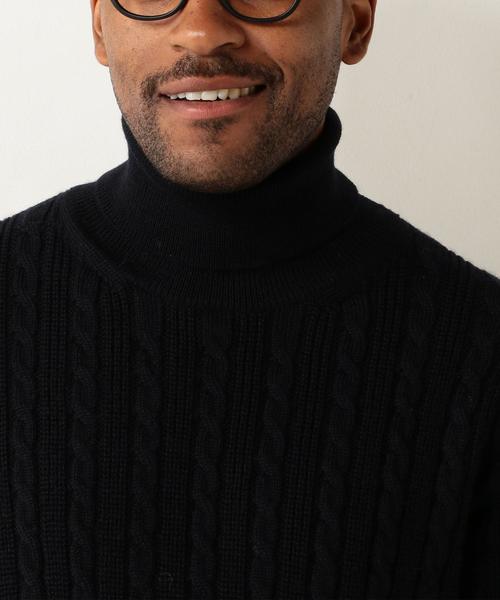 UNITED ARROWS(ユナイテッドアローズ)の「BAS ケーブル タートルネック◆(ニット/セーター・メンズ・ホワイト/ブラック/マスタード/ネイビー・LARGE/MEDIUM/SMALL/X-LARGE)」の9枚目の写真