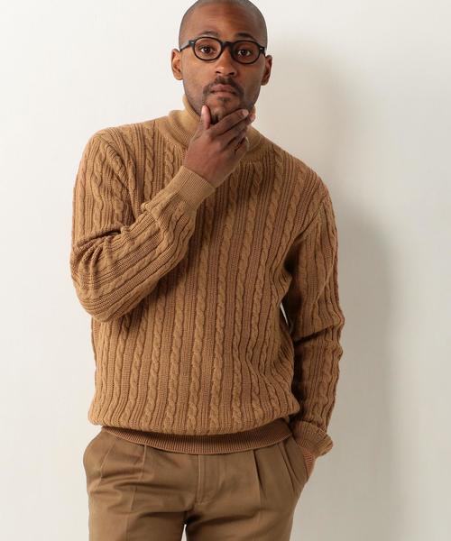 UNITED ARROWS(ユナイテッドアローズ)の「BAS ケーブル タートルネック◆(ニット/セーター・メンズ・ホワイト/ブラック/マスタード/ネイビー・LARGE/MEDIUM/SMALL/X-LARGE)」の16枚目の写真