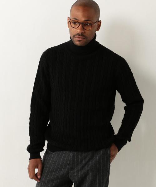 UNITED ARROWS(ユナイテッドアローズ)の「BAS ケーブル タートルネック◆(ニット/セーター・メンズ・ホワイト/ブラック/マスタード/ネイビー・LARGE/MEDIUM/SMALL/X-LARGE)」の11枚目の写真