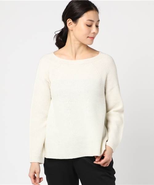 22 OCTOBRE（ヴァンドゥ－オクトーブル）の「カラーニット（ニット/セーター・レディース・ホワイト/イエロー/グレー/ブルー・2）」の12枚目の写真