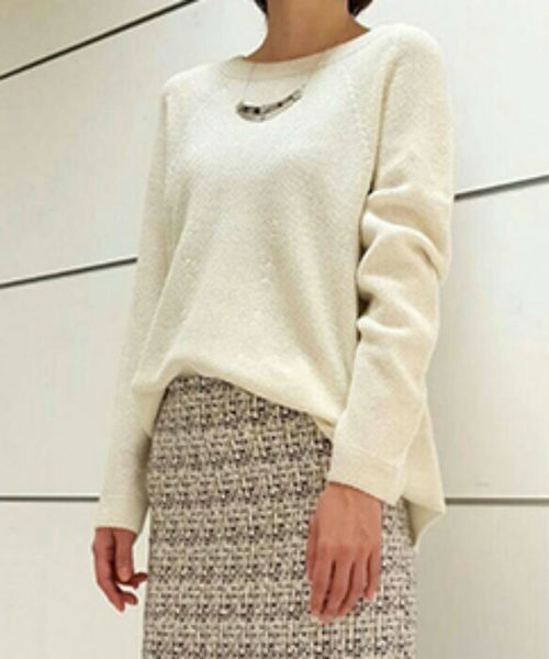 22 OCTOBRE（ヴァンドゥ－オクトーブル）の「カラーニット（ニット/セーター・レディース・ホワイト/イエロー/グレー/ブルー・2）」の13枚目の写真