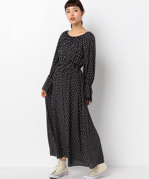 Another Edition（アナザーエディション）の「ドットジョーゼットワンピース ◆（ワンピース・レディース・ブラック/イエロー・FREE）」の2枚目の写真
