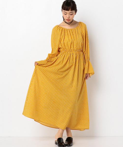 Another Edition（アナザーエディション）の「ドットジョーゼットワンピース ◆（ワンピース・レディース・ブラック/イエロー・FREE）」の6枚目の写真