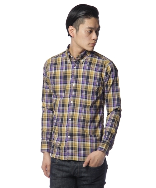 BEAMS(ビームス)の「BEAMS / チェックオックスフォードボタンダウンシャツ(シャツ/ブラウス・メンズ・ブルー/パープル・SMALL/MEDIUM/LARGE)」の1枚目の写真