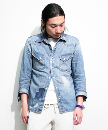 BEAMS PLUS | REMI RELIEF×BEAMS PLUS / 別注 カットオフデニムウエススタンシャツ(シャツ/ブラウス)