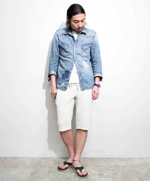 BEAMS PLUS(ビームスプラス)の「REMI RELIEF×BEAMS PLUS / 別注 カットオフデニムウエススタンシャツ(シャツ/ブラウス・メンズ・インディゴブルー・SMALL/MEDIUM/LARGE/X-LARGE)」の6枚目の写真