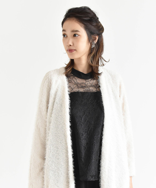 kaene（カエン）の「ラメシャギーカーディガン LONG（カーディガン/ボレロ・レディース・ライトグレー/ブラック/ブラウン/オフホワイト・FREE）」の19枚目の写真