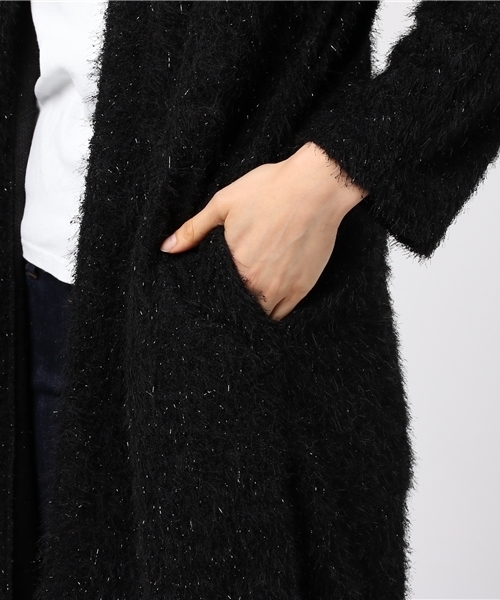kaene（カエン）の「ラメシャギーカーディガン LONG（カーディガン/ボレロ・レディース・ライトグレー/ブラック/ブラウン/オフホワイト・FREE）」の14枚目の写真