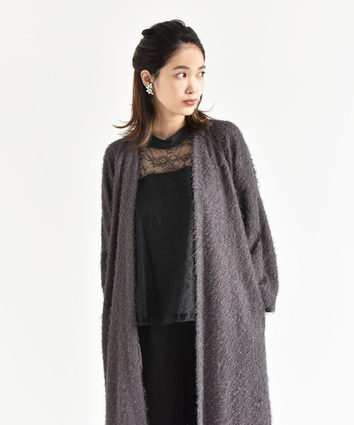 kaene（カエン）の「ラメシャギーカーディガン LONG（カーディガン/ボレロ・レディース・ライトグレー/ブラック/ブラウン/オフホワイト・FREE）」の20枚目の写真
