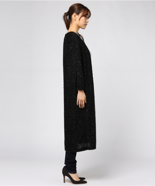 kaene（カエン）の「ラメシャギーカーディガン LONG（カーディガン/ボレロ・レディース・ライトグレー/ブラック/ブラウン/オフホワイト・FREE）」の6枚目の写真