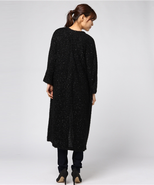 kaene（カエン）の「ラメシャギーカーディガン LONG（カーディガン/ボレロ・レディース・ライトグレー/ブラック/ブラウン/オフホワイト・FREE）」の7枚目の写真