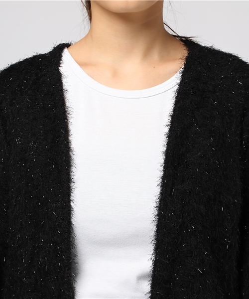 kaene（カエン）の「ラメシャギーカーディガン LONG（カーディガン/ボレロ・レディース・ライトグレー/ブラック/ブラウン/オフホワイト・FREE）」の8枚目の写真