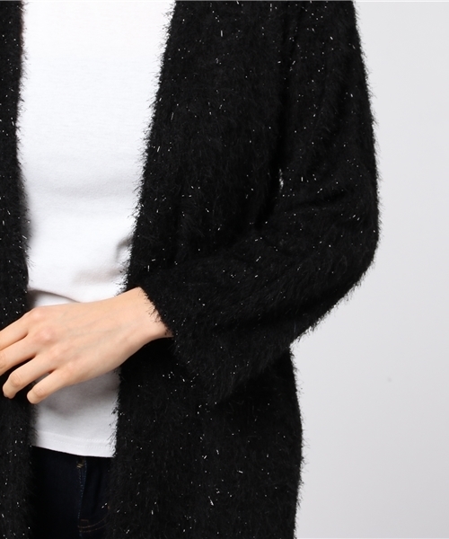 kaene（カエン）の「ラメシャギーカーディガン LONG（カーディガン/ボレロ・レディース・ライトグレー/ブラック/ブラウン/オフホワイト・FREE）」の9枚目の写真