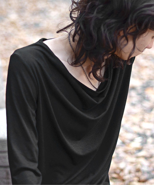 LUXSTYLE（ラグスタイル）の「ドレープ無地ロンＴ（Tシャツ/カットソー・メンズ・杢グレー/チャコール/ロイヤルブルー/ワインレッド/グレー/ホワイト/ダークブラウン/パープル/ブラック/ネイビー/モカ・M/XL/L/XXL）」の13枚目の写真