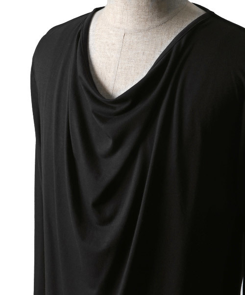 LUXSTYLE（ラグスタイル）の「ドレープ無地ロンＴ（Tシャツ/カットソー・メンズ・杢グレー/チャコール/ロイヤルブルー/ワインレッド/グレー/ホワイト/ダークブラウン/パープル/ブラック/ネイビー/モカ・M/XL/L/XXL）」の19枚目の写真