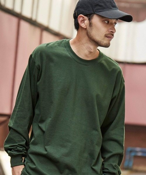 GILDAN（ギルダン）の「ギルダン ビッグシルエット USAオーバーサイズ ロングスリーブTシャツ 無地T トップス Tシャツ（Tシャツ/カットソー・メンズ・ホワイト/ブラック/ダークブラウン/パープル/ネイビー/グレー/ライム/マルーン/レッド/オレンジ/チャコールグレー/ピンク/ナチュラル/グリーン系その他/オレンジ系その他/ブラック系その他2/グレー系その他2/ホワイト系その他2/グリーン系その他2/ブルー系その他2/オレンジ系その他2/グリーン系その他3/レッド系その他/ゴールド/ロイヤルブルー/インディゴブルー/グリーン系その他4/ブルー系その他3/ダークグレー/アッシュグレー・L/XL/M）」の13枚目の写真