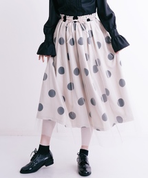 merlot plus | フロッキー大ドットチュールスカート2466(スカート)